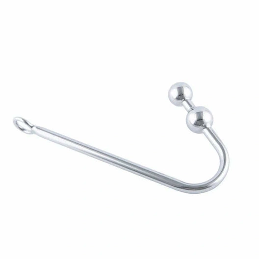 4417 Pleasurable Steel Two Stainless Hook Anal Balls 0710